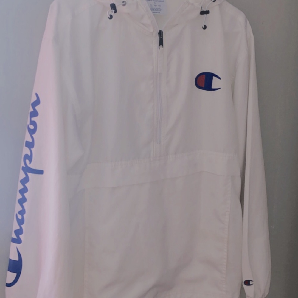 White champion windbreaker :)